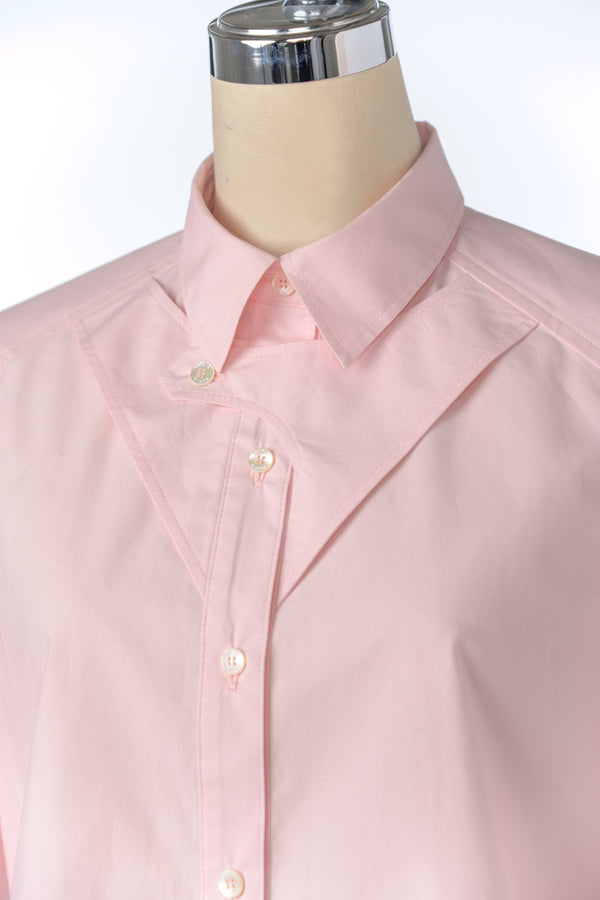 【RURI W. / ルリ】TAB DETAIL SHIRT / Pink