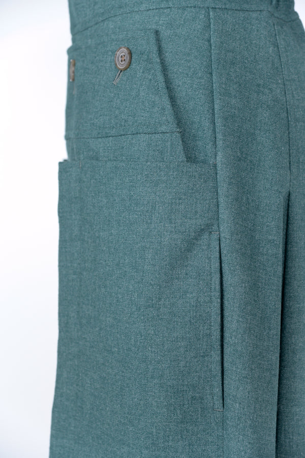 【RURI W. / ルリ】SAILOR WIDE TACK PANTS / Blue Green