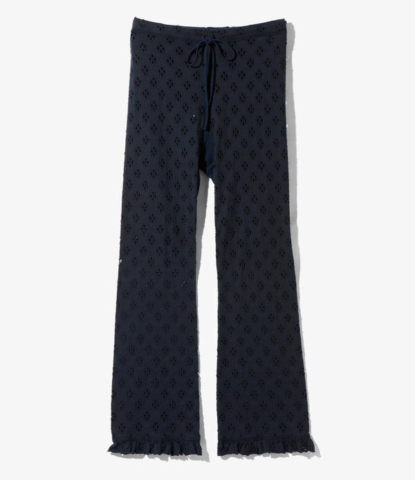 【 RhodolirioN 】PENCIL PANT - CUT WORK - / Black