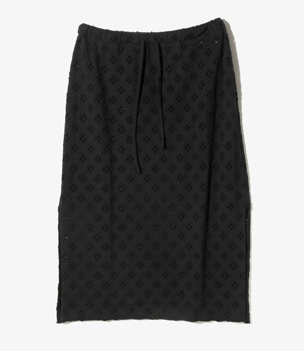 【 RhodolirioN 】PENCIL SKIRT - CUT WORK - / Black