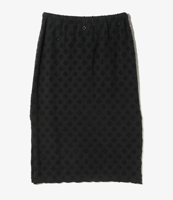 【 RhodolirioN 】PENCIL SKIRT - CUT WORK - / Black