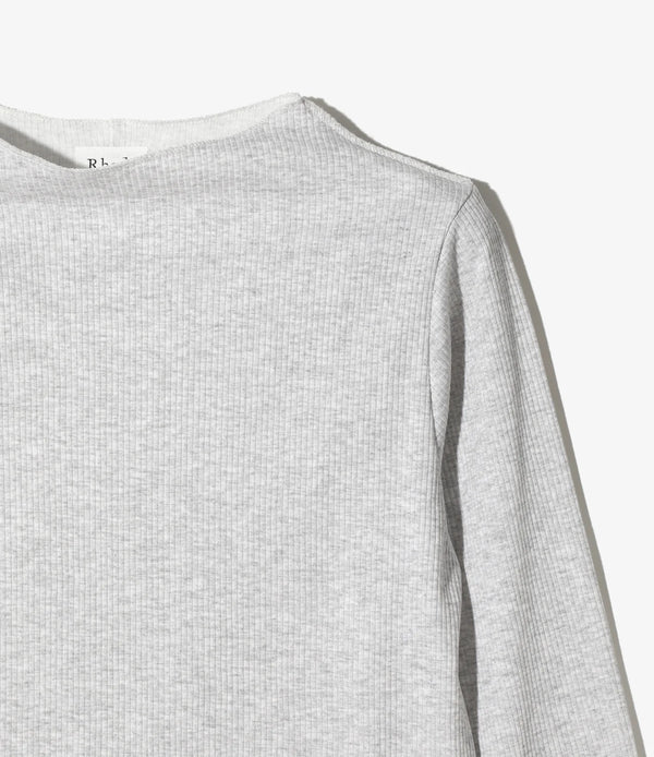 【 RhodolirioN 】RIBBED LACE CUFF PULLOVER TEE / H. Grey