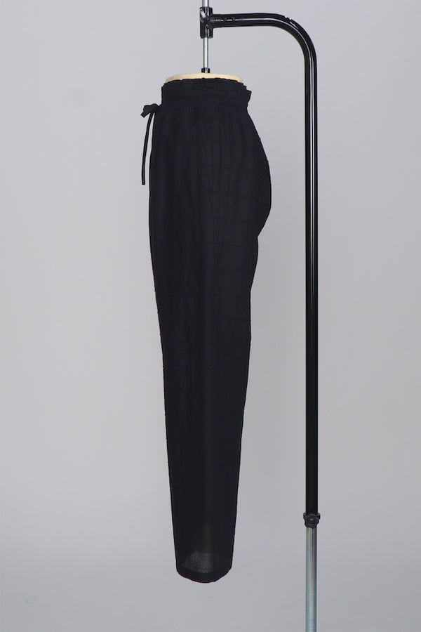 【RURI W. / ルリ】YOROKE CHECK LAWN TROUSERS / Black