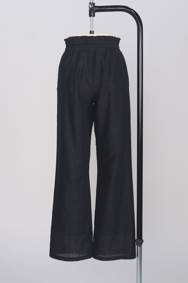 【RURI W. / ルリ】YOROKE CHECK LAWN TROUSERS / Black