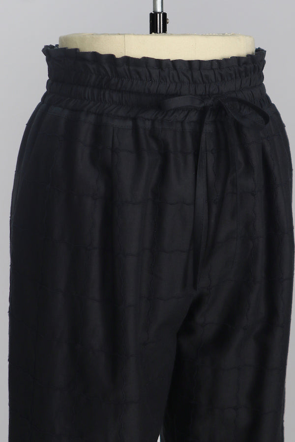 【RURI W. / ルリ】YOROKE CHECK LAWN TROUSERS / Black