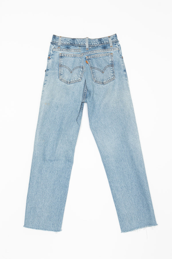 【 RIVER 】LEVIS REMAKE DENIM - BACK TUCK - / Black Flower
