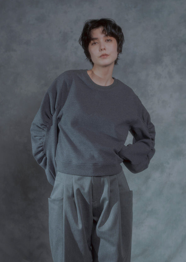 【RURI W. / ルリ】TUCKED POCKET TROUSERS / Gray