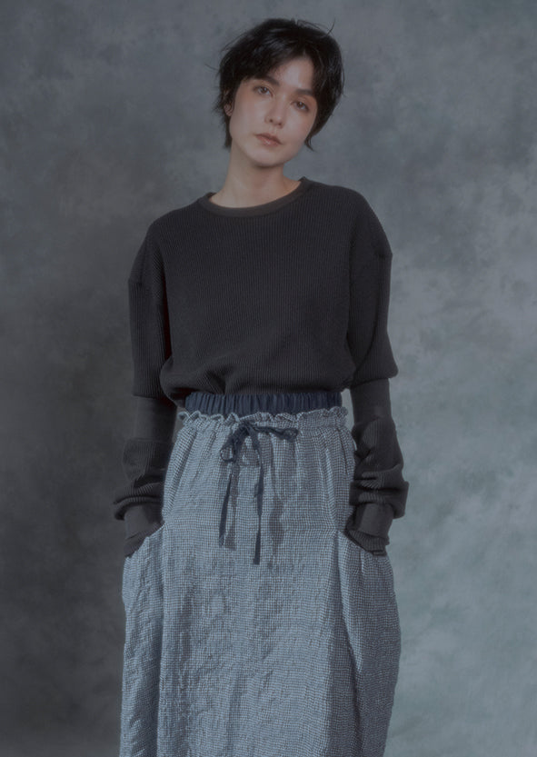 【RURI W. / ルリ】S.P.WAFFLE PULLOVER / Black