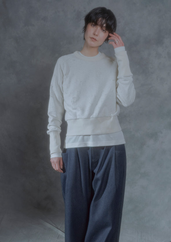 【RURI W. / ルリ】TUCKED POCKET TROUSERS / Navy Denim