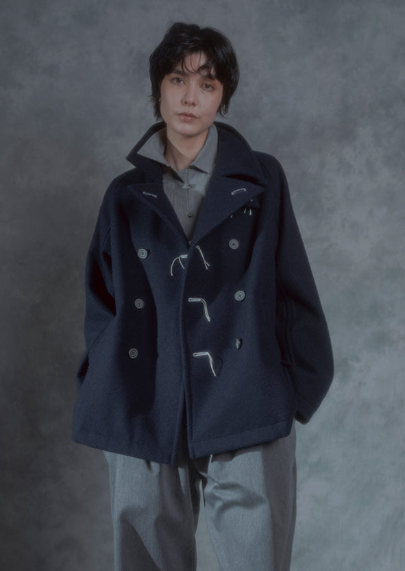 【RURI W. / ルリ】BACK TUCK PEACOAT #1 / Navy