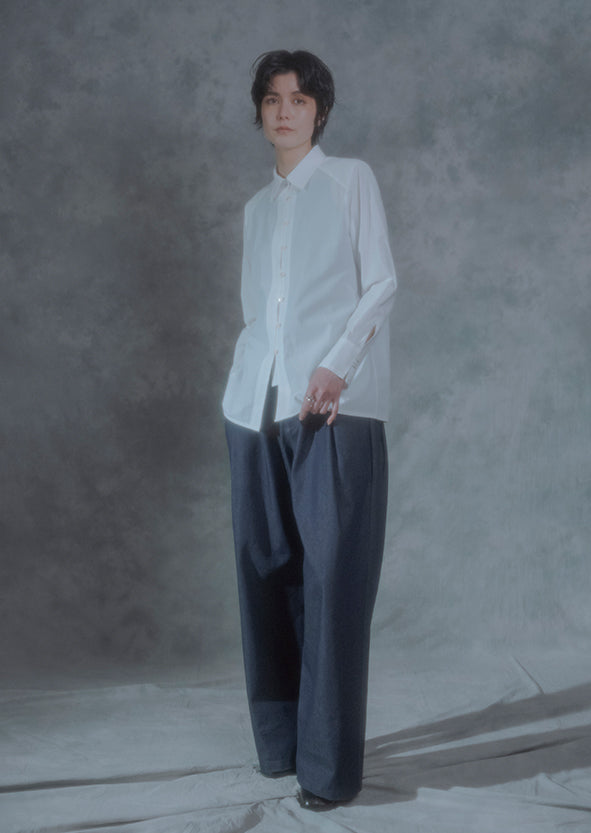【RURI W. / ルリ】TUCKED POCKET TROUSERS / Navy Denim