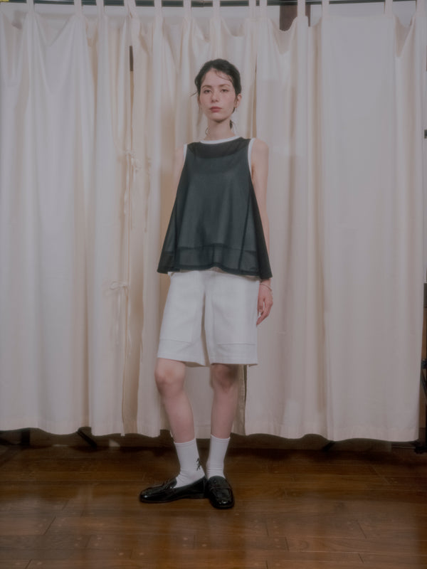 【RURI W. / ルリ】RINGER THEER TANKTOP  / Black