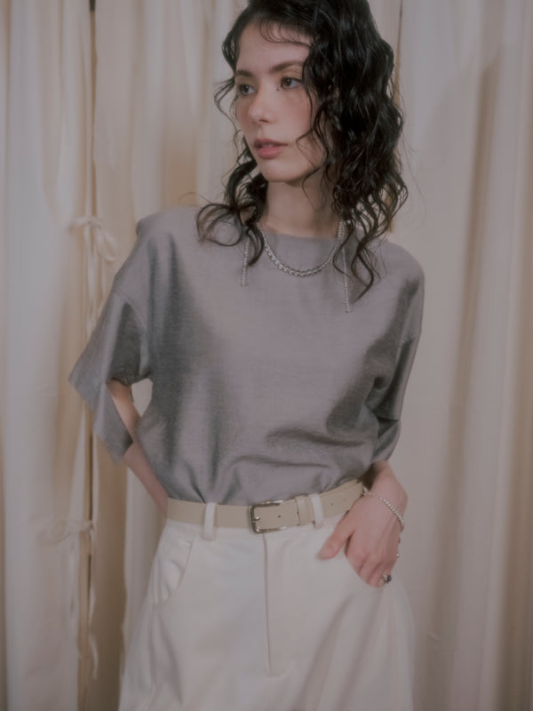 【RURI W. / ルリ】SPLIT CUFF BLOUSE / Gray