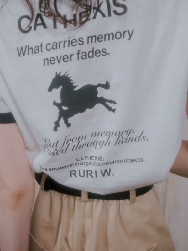 【RURI W. / ルリ】RINGER PRINT T-SHIRT / Off-White