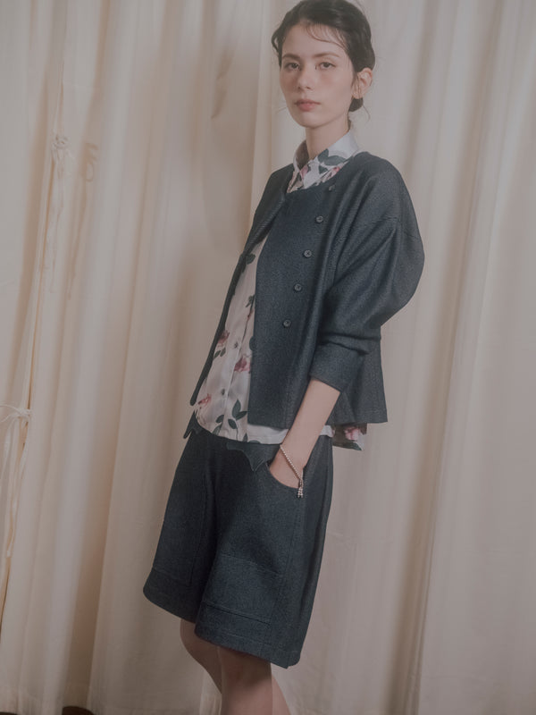 【RURI W. / ルリ】LOOSE DENIM CARDI-JACKET / Indigo Blue