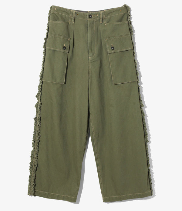 【 RhodolirioN 】UTILITY PANT - HERRINGBONE - / Olive