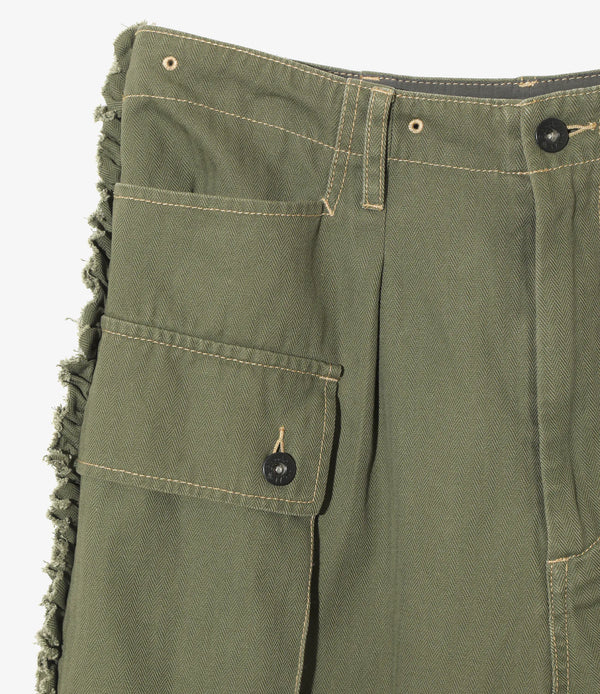 【 RhodolirioN 】UTILITY PANT - HERRINGBONE - / Olive