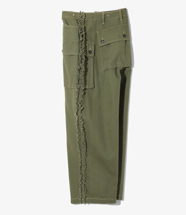 【 RhodolirioN 】UTILITY PANT - HERRINGBONE - / Olive
