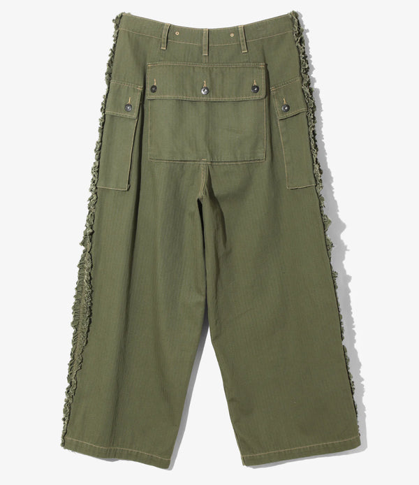 【 RhodolirioN 】UTILITY PANT - HERRINGBONE - / Olive