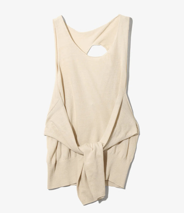 【 RhodolirioN 】KNOT TANK TOP - SHEER - / Ivory