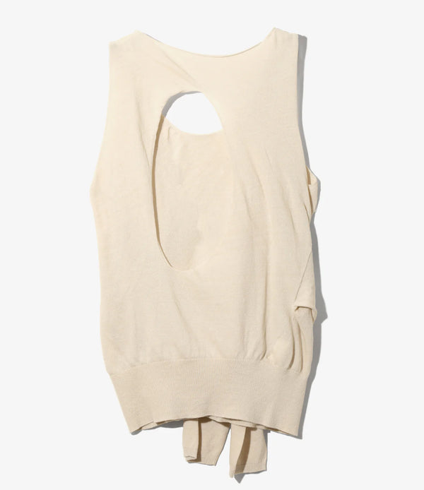 【 RhodolirioN 】KNOT TANK TOP - SHEER - / Ivory