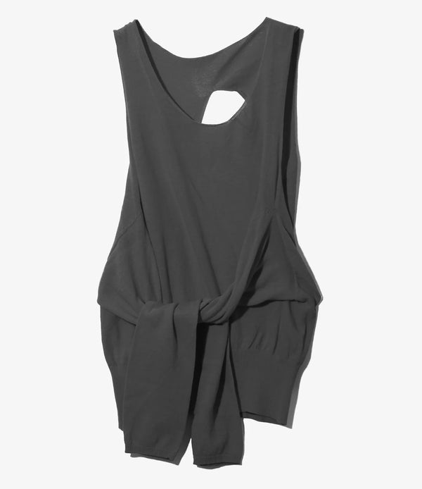 【 RhodolirioN 】KNOT TANK TOP - SHEER - / H. Grey