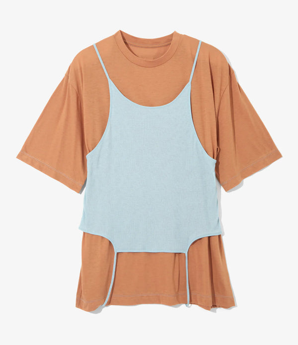【 RhodolirioN 】CAMISOLE TOP & LOOSE FITTING TEE - UNIT TOPS - / Beige