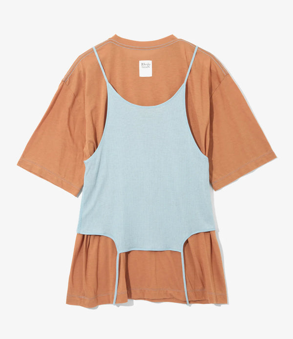 【 RhodolirioN 】CAMISOLE TOP & LOOSE FITTING TEE - UNIT TOPS - / Beige