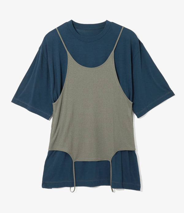 【 RhodolirioN 】CAMISOLE TOP & LOOSE FITTING TEE - UNIT TOPS - / Navy