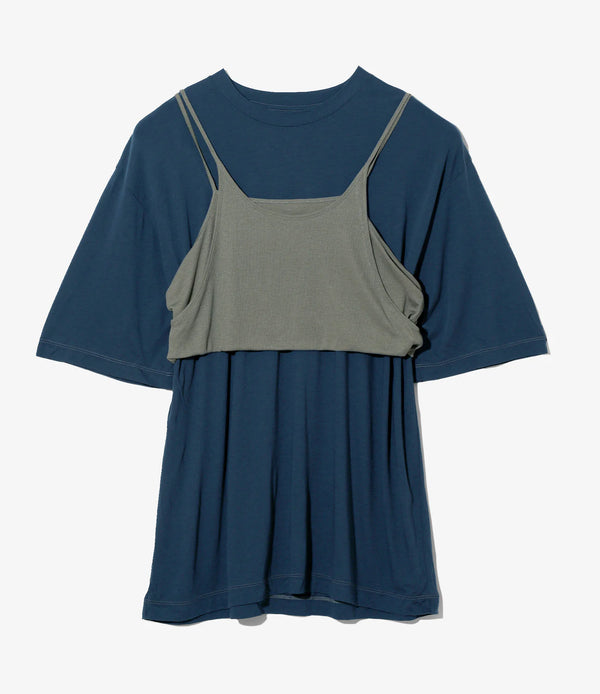 【 RhodolirioN 】CAMISOLE TOP & LOOSE FITTING TEE - UNIT TOPS - / Navy