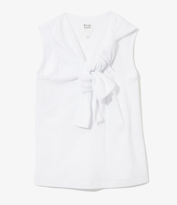 【 RhodolirioN 】ONE KNOT SLEEVELESS TOP / White