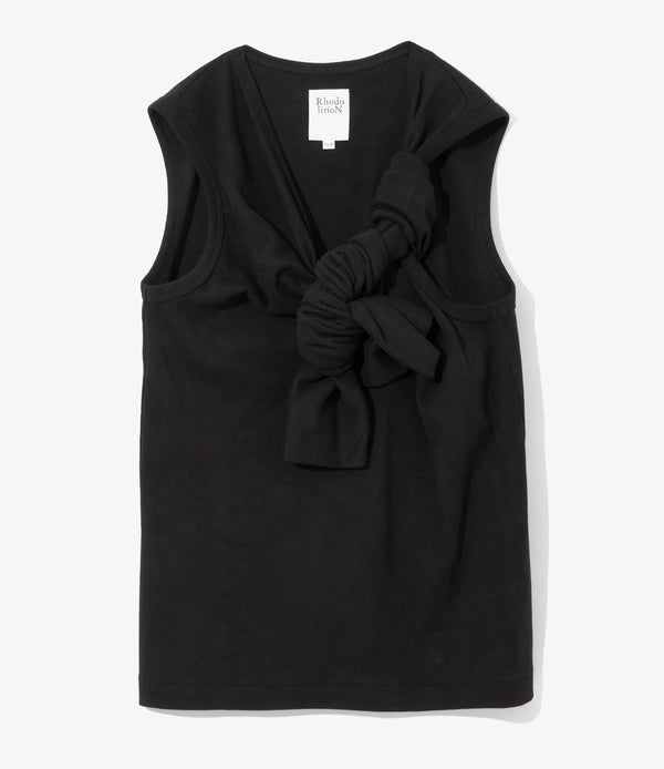 【 RhodolirioN 】ONE KNOT SLEEVELESS TOP / Black