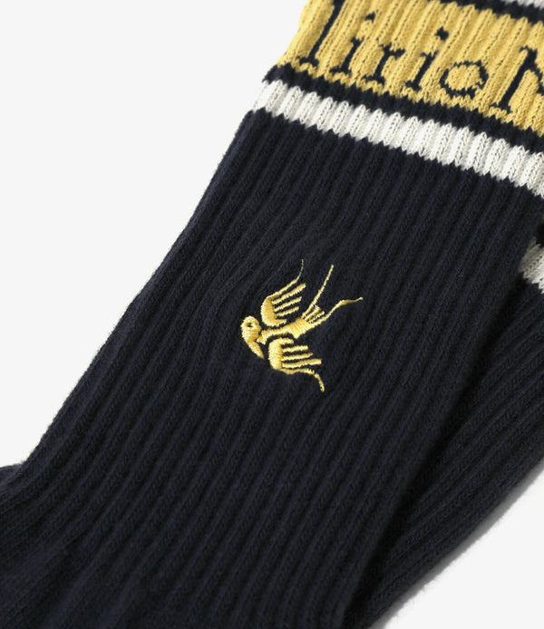 【 RhodolirioN 】LINE & NUMBERING SOCKS / Navy
