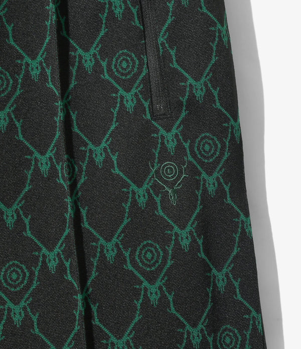 【 South2 West8 】TRAINER PANT - POLY JACQUARD - SKULL & TARGET / Black