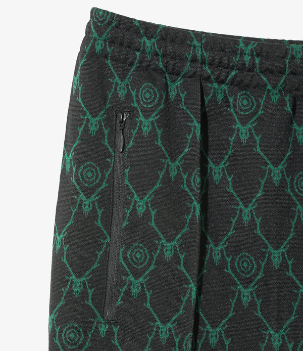 【 South2 West8 】TRAINER PANT - POLY JACQUARD - SKULL & TARGET / Black