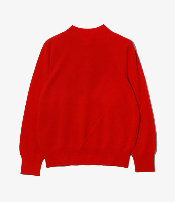 【 RhodolirioN 】CONVERTIBLE KNIT SWEATER - BOILED KNIT - / Red