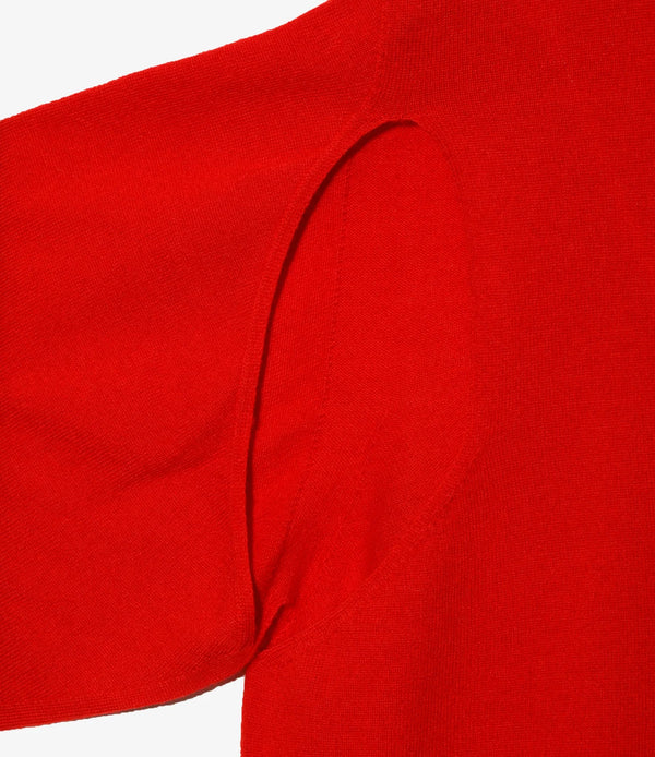 【 RhodolirioN 】CONVERTIBLE KNIT SWEATER - BOILED KNIT - / Red
