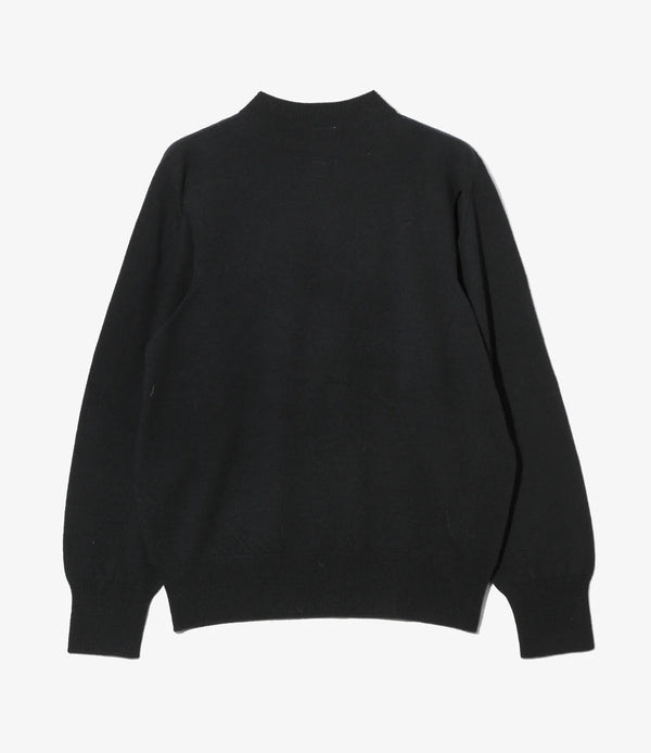 【 RhodolirioN 】CONVERTIBLE KNIT SWEATER - BOILED KNIT - / Dk.Navy