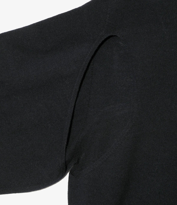 【 RhodolirioN 】CONVERTIBLE KNIT SWEATER - BOILED KNIT - / Dk.Navy