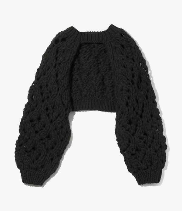 【 RhodolirioN 】CHUNKY KNIT BOLERO / Black