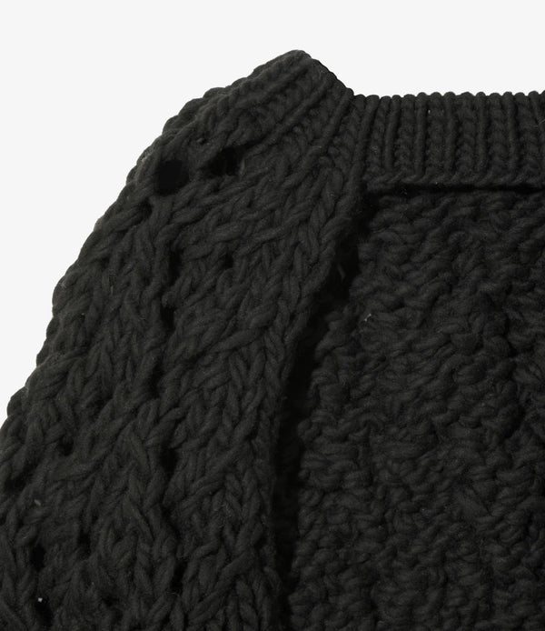 【 RhodolirioN 】CHUNKY KNIT BOLERO / Black