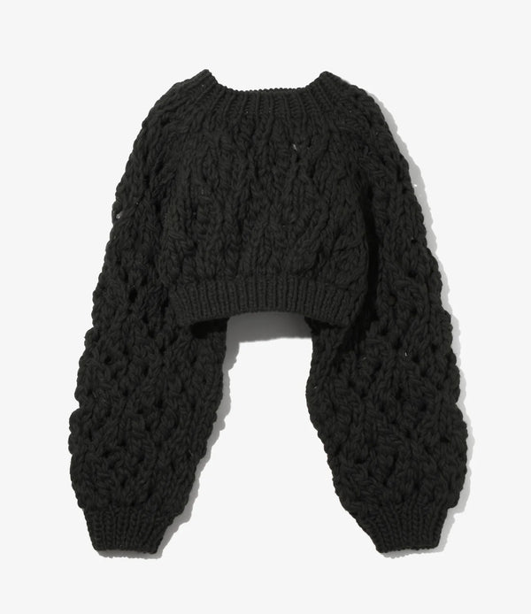 【 RhodolirioN 】CHUNKY KNIT BOLERO / Black