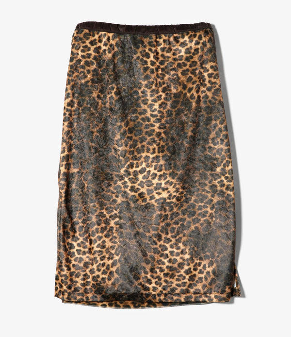 【 RhodolirioN 】PENCIL SKIRT - LEOPARD PRINT VELVET - / Leopard
