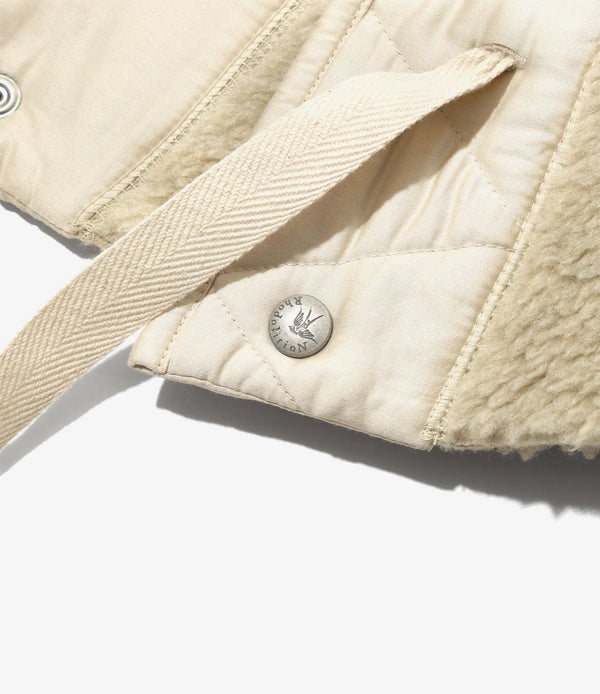 【 RhodolirioN 】HOODY SCARF - SHERPA FLEECE - / Natural