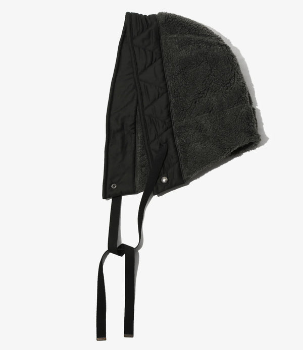 【 RhodolirioN 】HOODY SCARF - SHERPA FLEECE - / Charcoal