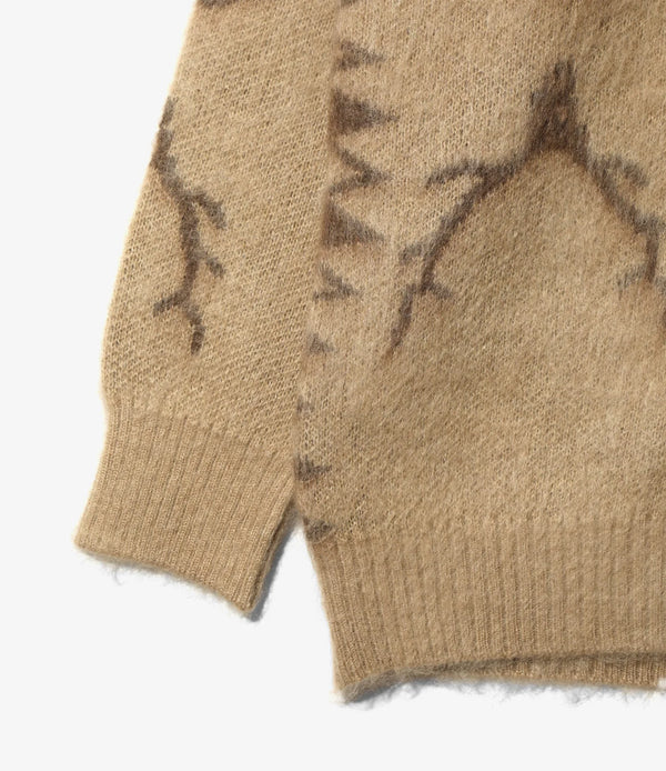 【 South2 West8 】V-NECK CARDIGAN SWEATER - SKULL&TARGET - / Beige