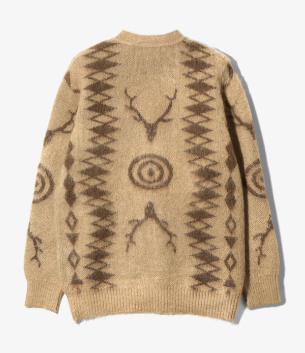 【 South2 West8 】V-NECK CARDIGAN SWEATER - SKULL&TARGET - / Beige