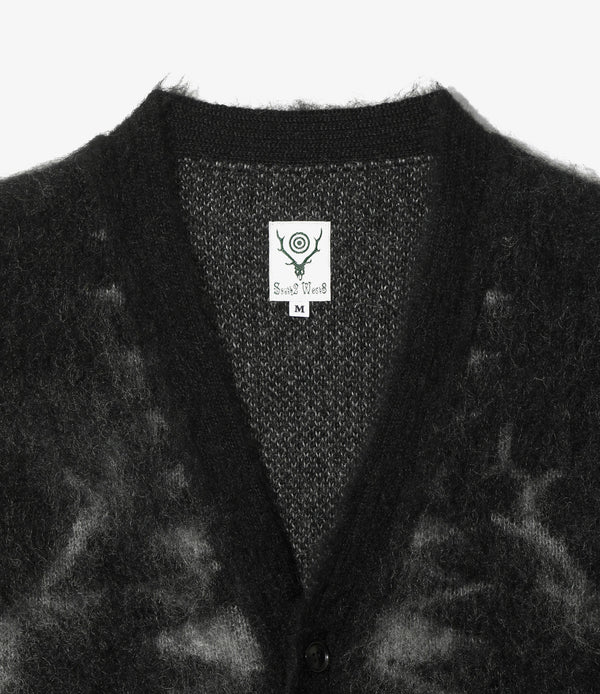 【 South2 West8 】V-NECK CARDIGAN SWEATER - SKULL&TARGET - / Black