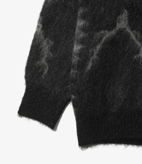 【 South2 West8 】V-NECK CARDIGAN SWEATER - SKULL&TARGET - / Black