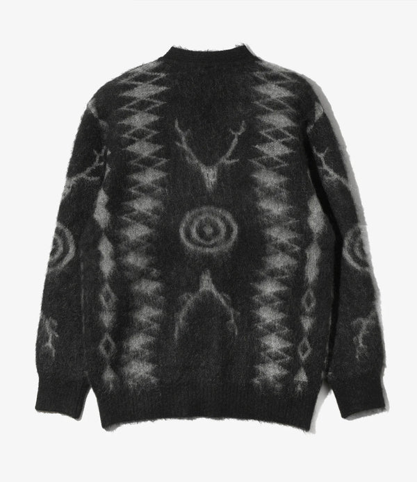 【 South2 West8 】V-NECK CARDIGAN SWEATER - SKULL&TARGET - / Black